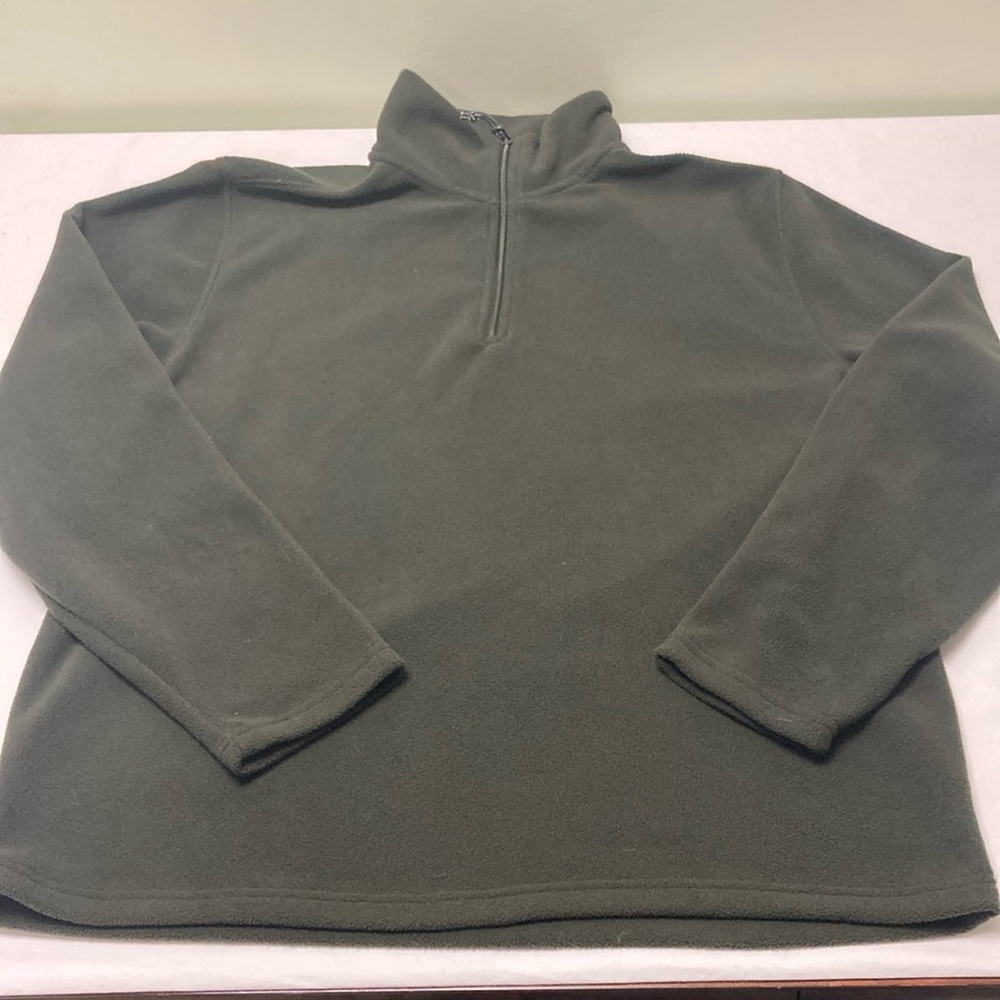 St. John's Bay Green Zip Up Sweater with Soft Fabric